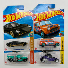 Hot Wheels 1:64 Die-Cast Set of 4 - 67 Austin Mini Van, 71 Lamborghini Miura SV, Decidedly Go, Haulerback