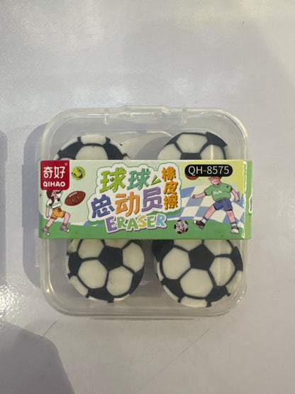 Sports Ball Shaped Erasers Set of 10