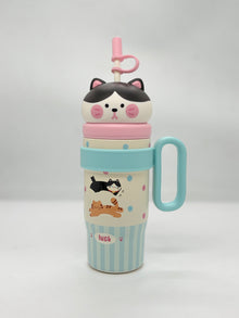 Cute Character 3D Lid Insulated Sipper Tumbler 800ml with Handle