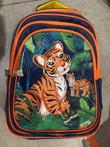 3D Tiger Jungle Print School Backpack