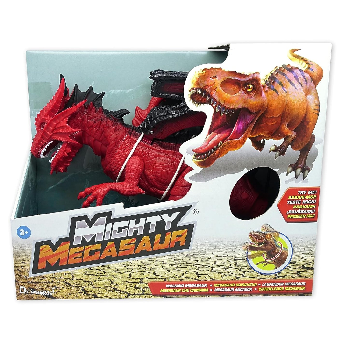 Dragon-I Mighty Megasaur Walking Dragon Toy with Lights and Sound - Red