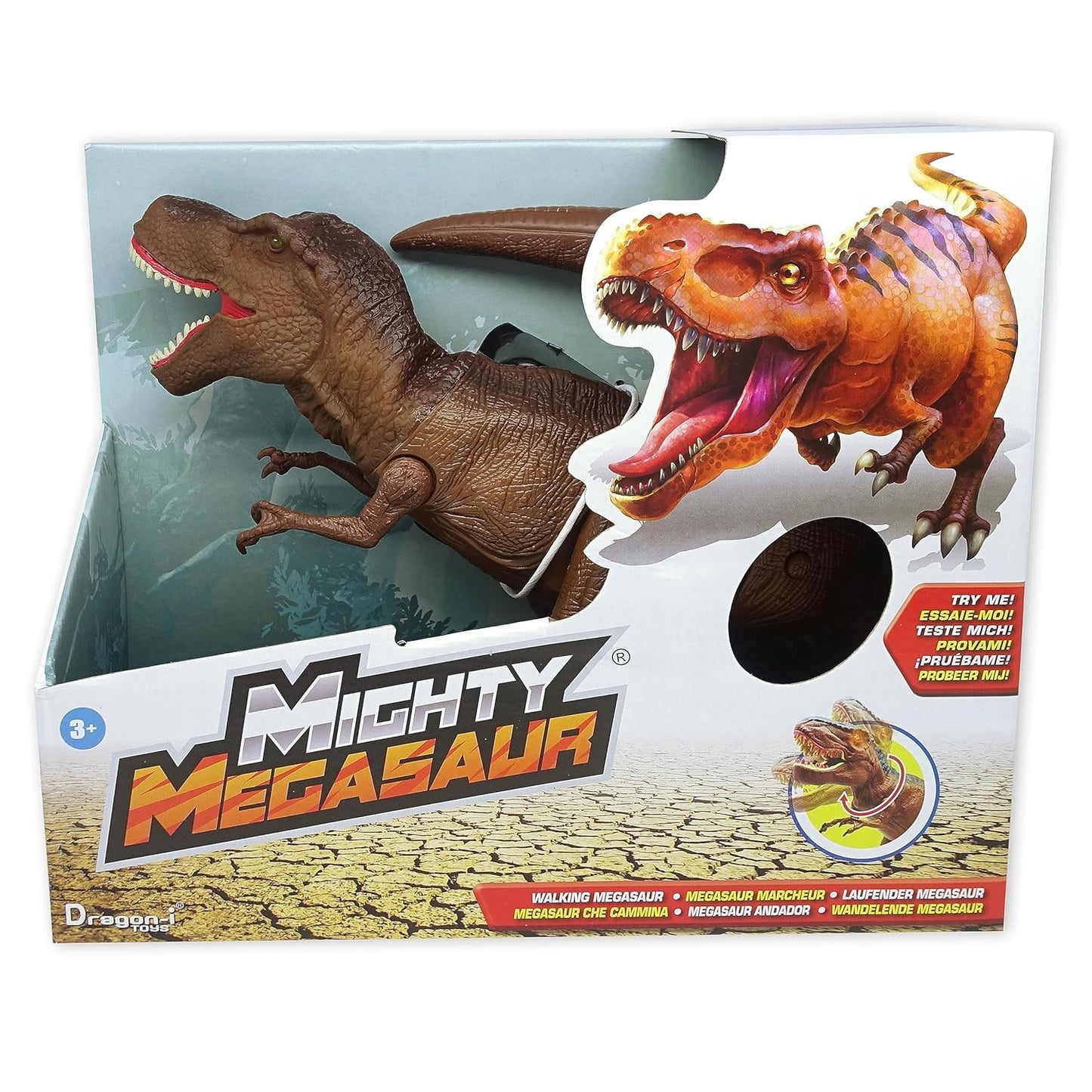 Dragon-I Mighty Megasaur Walking T-Rex Toy - Brown