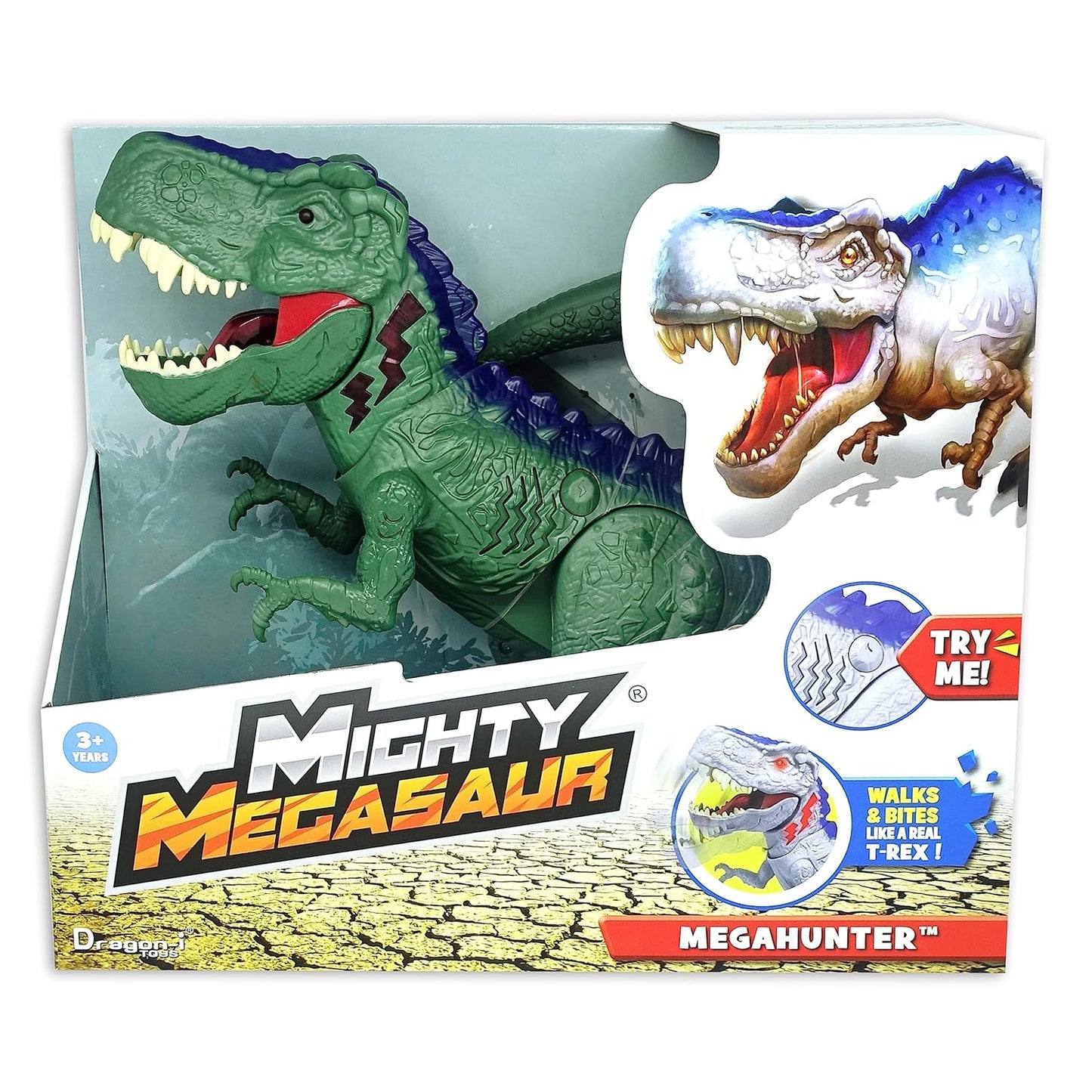 Dragon-I Mighty Megasaur Chomping Walking T-Rex Toy - Green