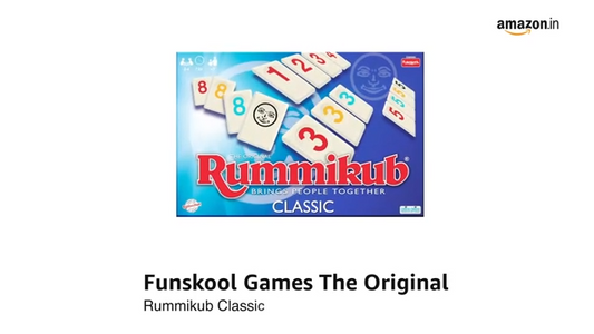 Funskool Original Rummikub Number, Classic Tile Game for Kids, 2-4 Players, Educational, Fun & Engaging, Perfect for Family Game Nights, Fast-Paced and Easy to Learn, Gift Set for Kids, Ages 7+ Years