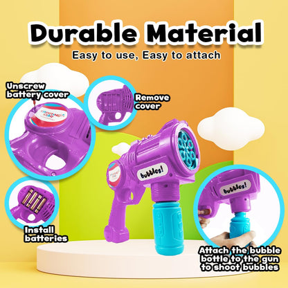 Rowan Bubble Blaster with Solution Bottle, Purple, 3Y+ | Soft Plush Toy for Kids | Cute, Safe & Gift-Friendly