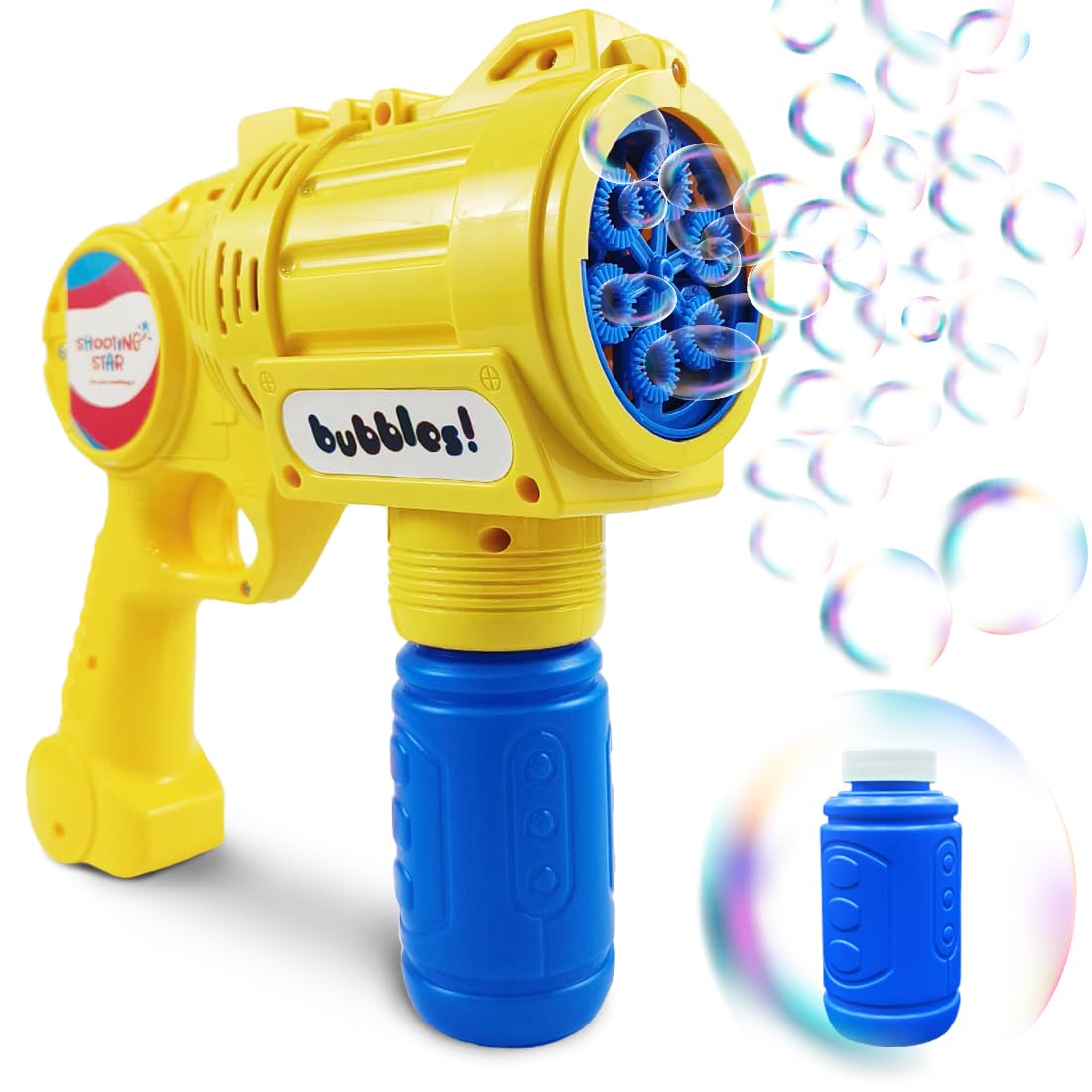 Rowan Bubble Blaster with Solution Bottle, Yellow, 3Y+