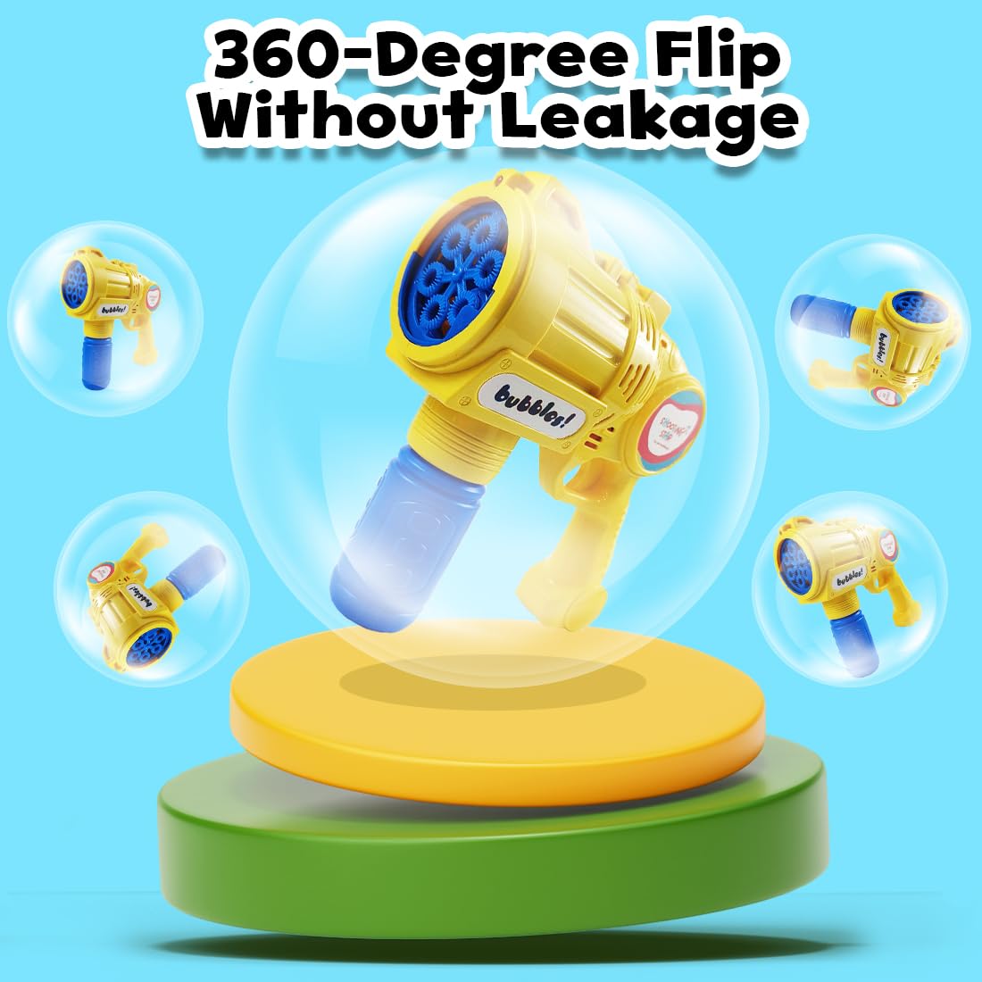 Rowan Bubble Blaster with Solution Bottle, Yellow, 3Y+