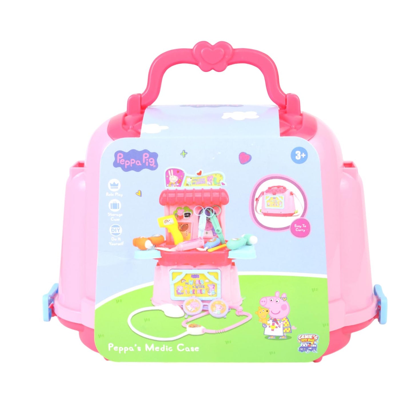 GENIE'S TOY BUS Peppa Pig Doctor Play Toyset| Official Licensed Medical Kit with Stethoscope, Thermometer & Accessories | Pretend Play Toy for Girls & Boys | Ages (3+)