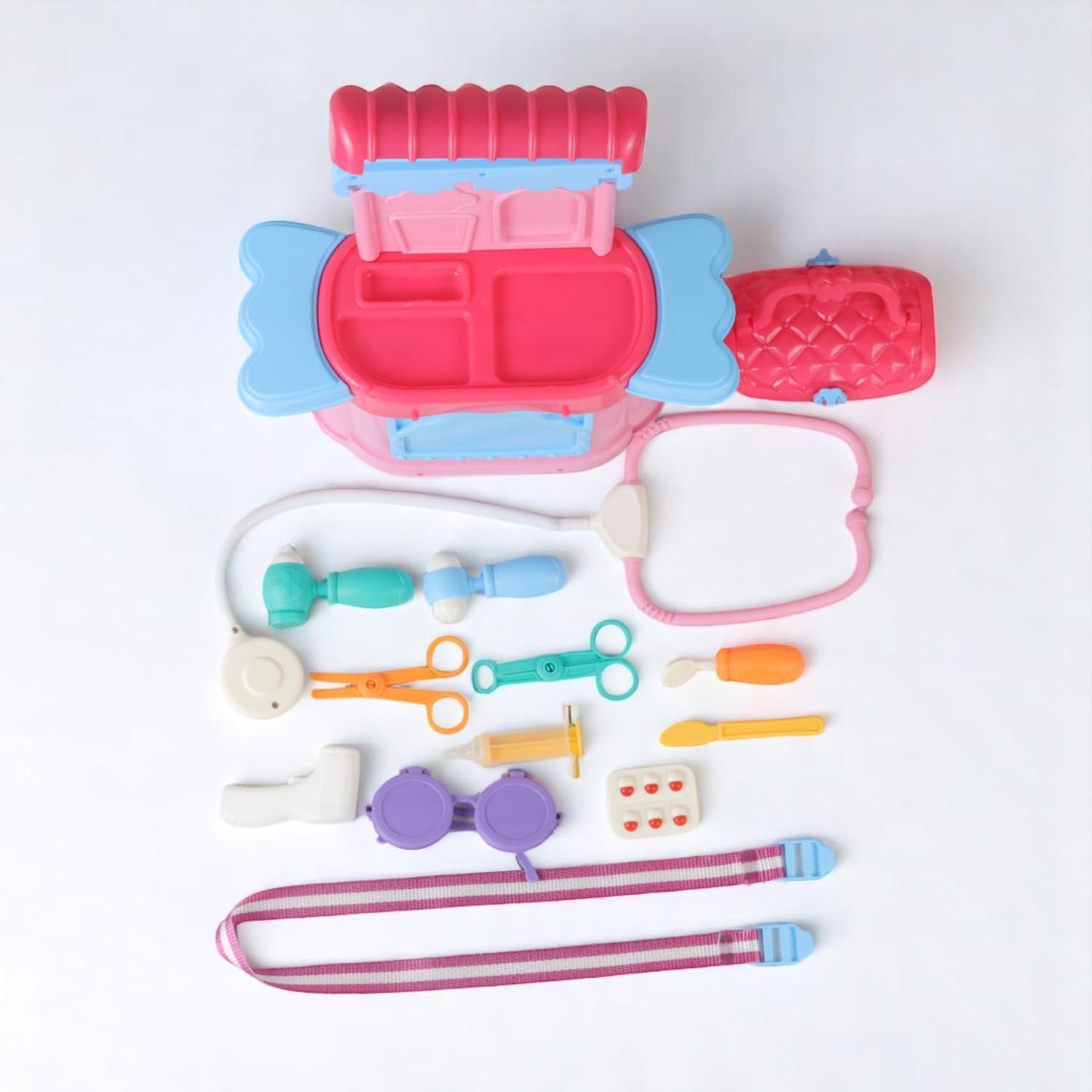 GENIE'S TOY BUS Peppa Pig Doctor Play Toyset| Official Licensed Medical Kit with Stethoscope, Thermometer & Accessories | Pretend Play Toy for Girls & Boys | Ages (3+)