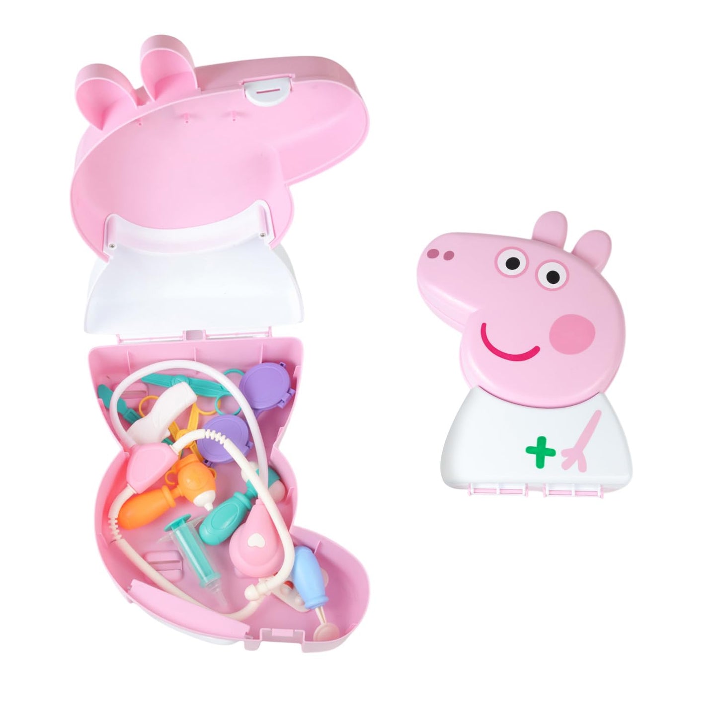GENIE'S TOY BUS Peppa Pig Doctor Case Playset | Official Licensed Medical Kit with Stethoscope, Thermometer &15+ Accessories | Pretend Play Toy for Girls & Boys | Ages (3+) I Set for Kids