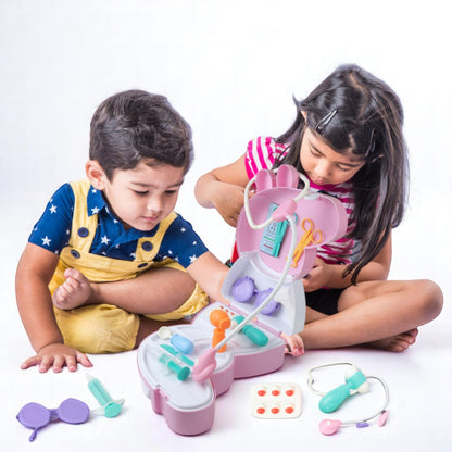 GENIE'S TOY BUS Peppa Pig Doctor Case Playset | Official Licensed Medical Kit with Stethoscope, Thermometer &15+ Accessories | Pretend Play Toy for Girls & Boys | Ages (3+) I Set for Kids