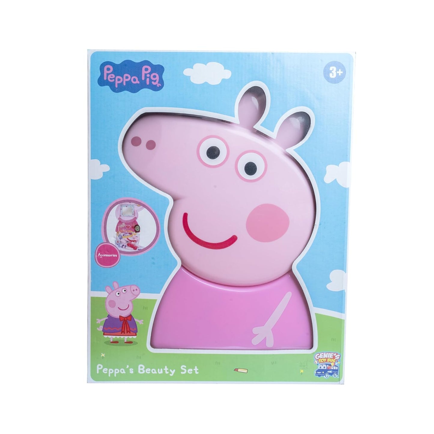 GENIE'S TOY BUS Peppa Pig Beauty Salon Playset – Official Licensed Pretend Play Makeup & Hair Styling Toy with Mirror, Comb & 20+ Accessories for Kids