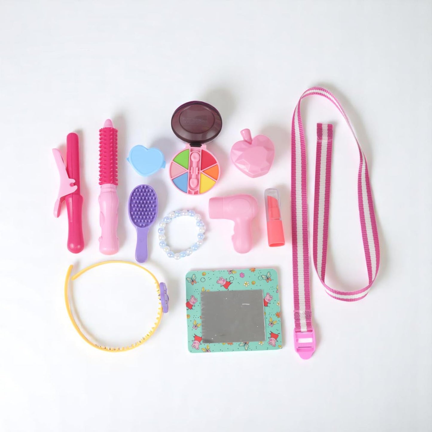 GENIE'S TOY BUS Peppa Pig Beauty Salon Playset – Official Licensed Pretend Play Makeup & Hair Styling Toy with Mirror, Comb & 20+ Accessories for Kids