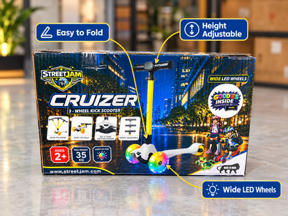 StreetJam Cruizer 3-Wheel LED Kids Scooter