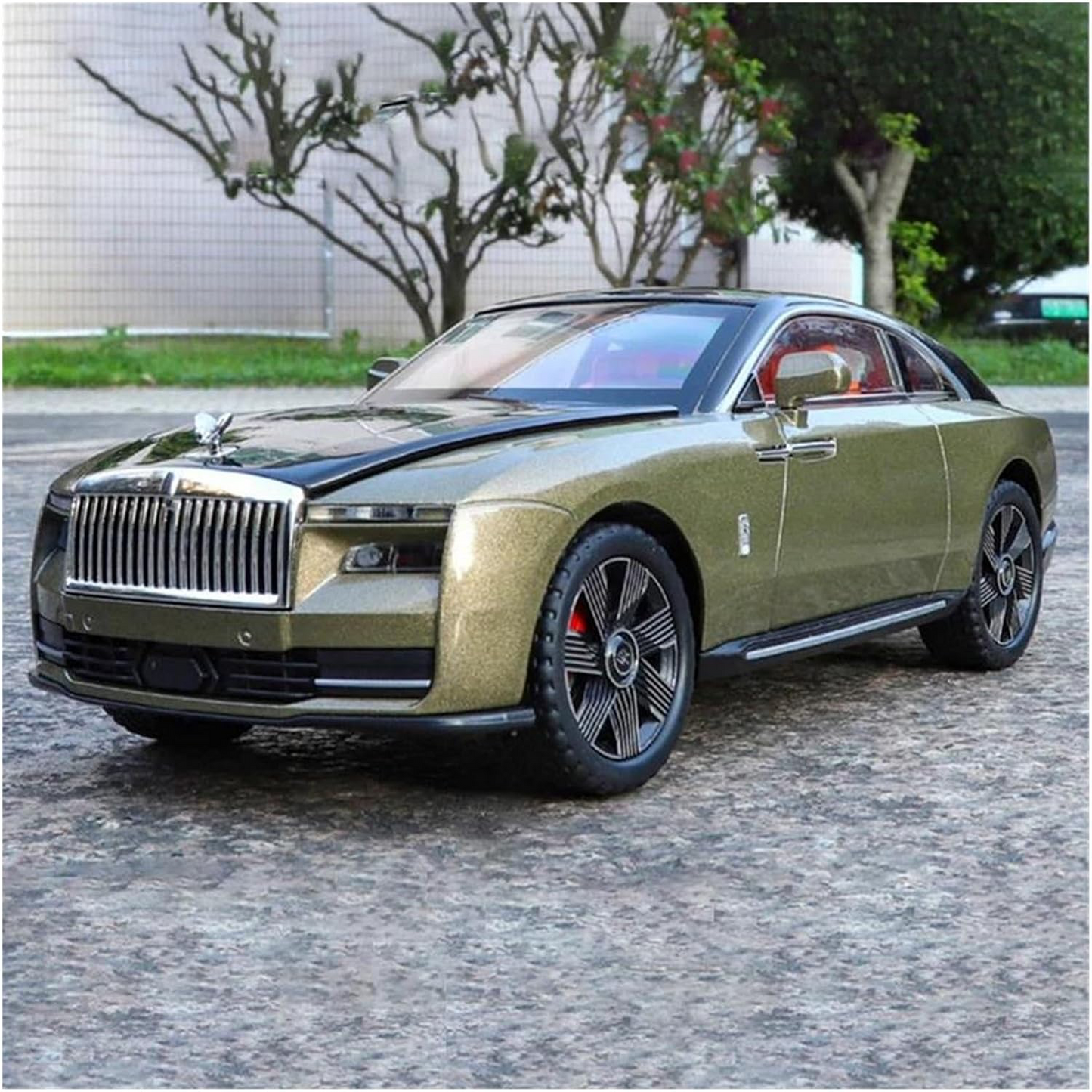 Diecast 1:24 Scale Alloy Luxury Coupe Car Model with Umbrella & Rotating Steering Wheel