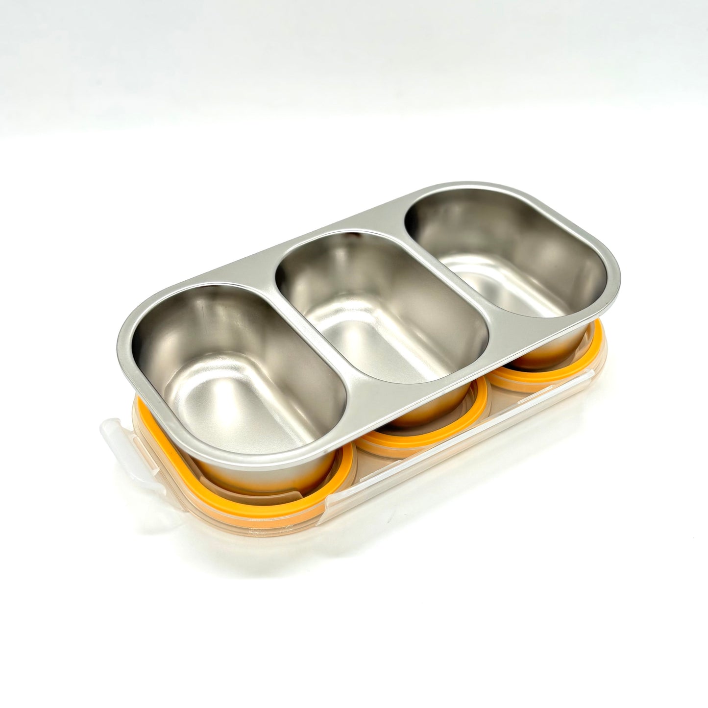 Stainless Steel 3-Compartment Snack & Lunch Box (810ml)