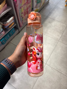 Unicorn Plastic Sipper Bottle Flip Cap Water Bottle with Straw 700ml