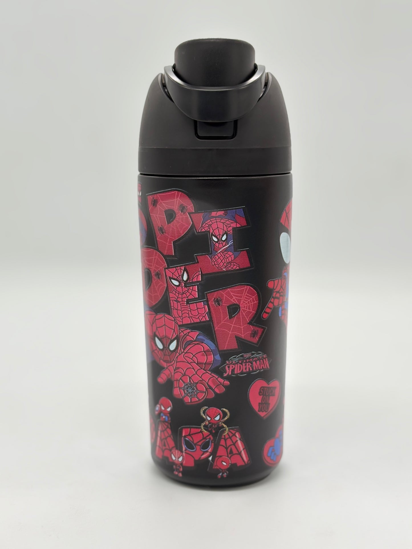 Cartoon Character Insulated Water Bottle 700ml with Push-Button Lid