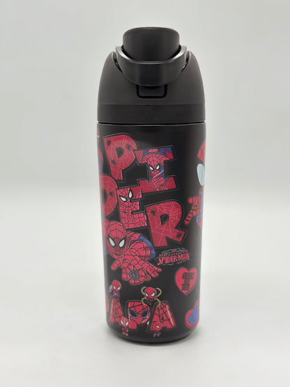 Cartoon Character Insulated Water Bottle 700ml with Push-Button Lid