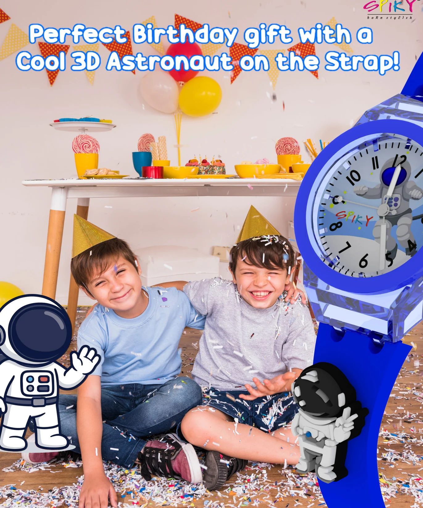 Spiky 3D Cartoon Analog Light Watch For Kids