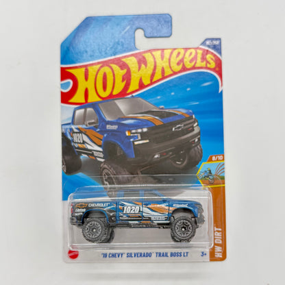 Hot Wheels 1:64 Die-Cast Set of 4 - 19 Chevy Silverado Trail Boss LT, 96 Dodge Viper GTS, Cruise Bruiser, Honda Motocompo