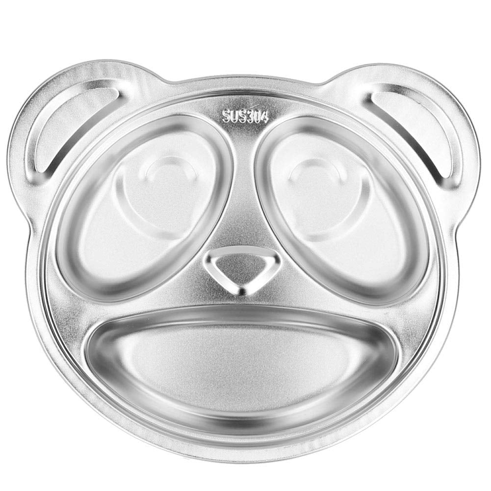 Panda Shaped Stainless Steel Divided Food Plate