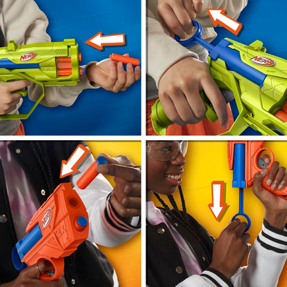Nerf N Series Triple Action Pack, 3 Blasters, 12 Nerf N1 Darts Compatible Only with Nerf N Series Blasters, Outdoor Games for Kids, Ages 8+