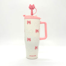 Sitarayuri Pearl Insulated Tumbler with Bow Charm and Handle