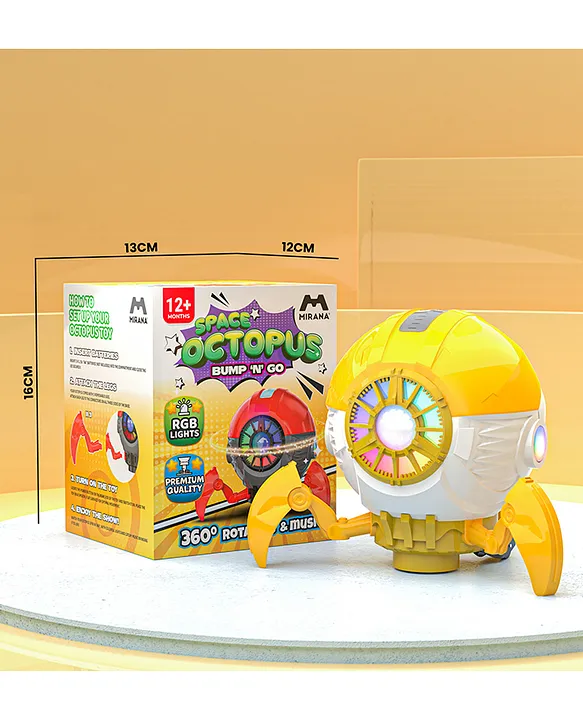 Mirana Space Octopus Bump 'N Go Musical Toy