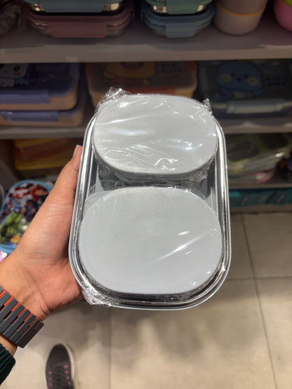 STEEL CARAMEL LUNCH BOX leak proof with avengers, spider man, princess and mickey Minie characters print