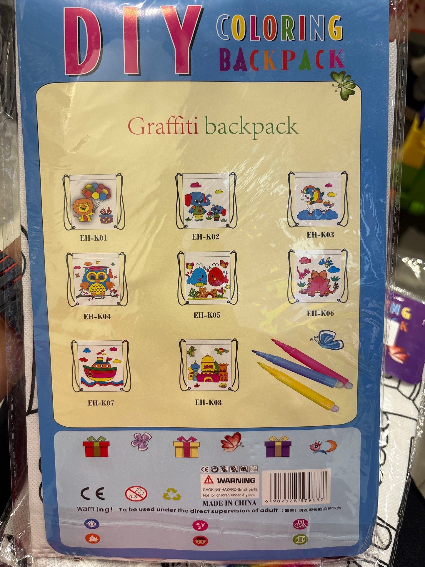 DIY Colouring Backpack EC