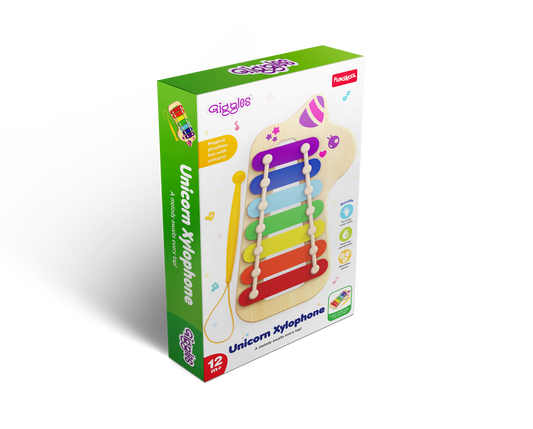 Giggles Funskool Unicorn Xylophone, Fun & Development Musical Toy for Babies, Improve Learning & Hand Eye Coordination, Stimulate Senses, Multicolor, Gift Set for Kids, Age 12+ Months