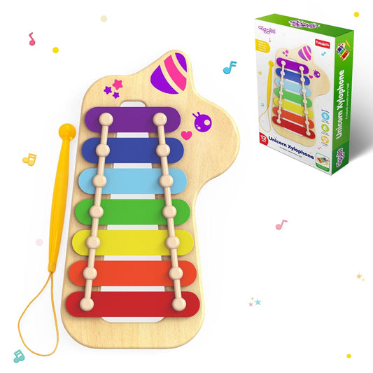 Giggles Funskool Unicorn Xylophone, Fun & Development Musical Toy for Babies, Improve Learning & Hand Eye Coordination, Stimulate Senses, Multicolor, Gift Set for Kids, Age 12+ Months