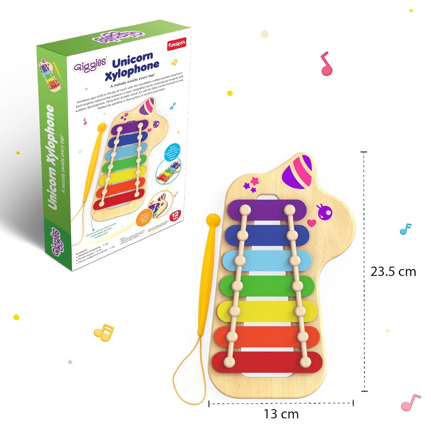 Funskool Giggles Unicorn Xylophone Musical Toy