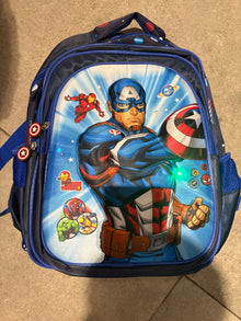 Captain America 3D School Bag with LED Light