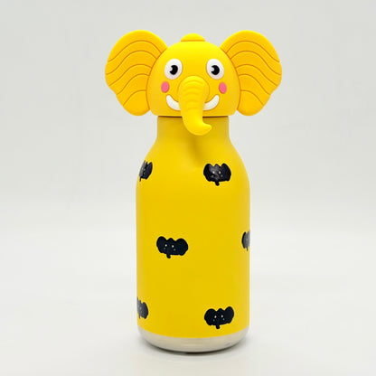 Cute Animal Insulated Bottle 450ml with Straw & Leak-Proof Lid