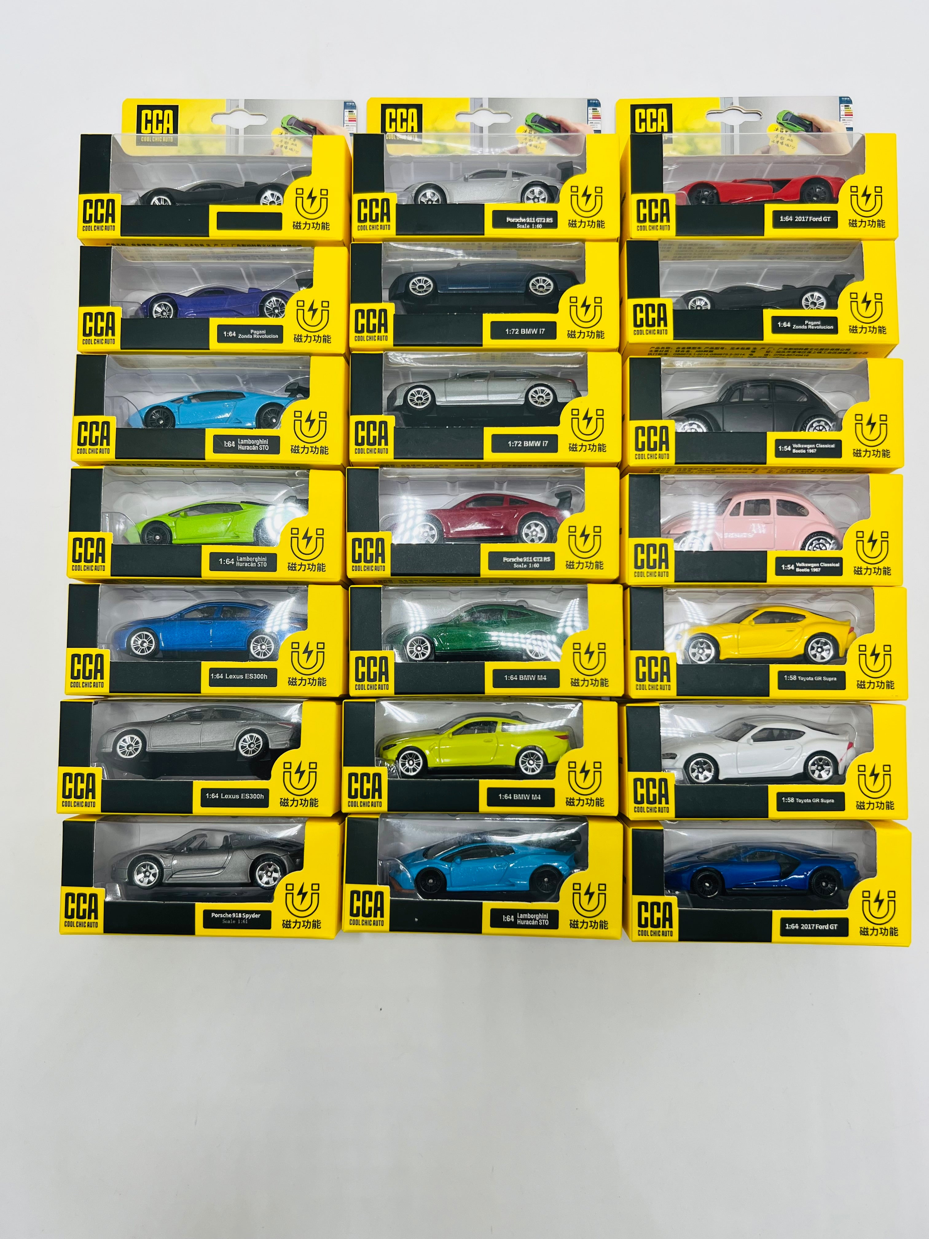 CCA Cool Chic Auto Magnetic Die Cast Model Cars – Supra, BMW, Porsche ...