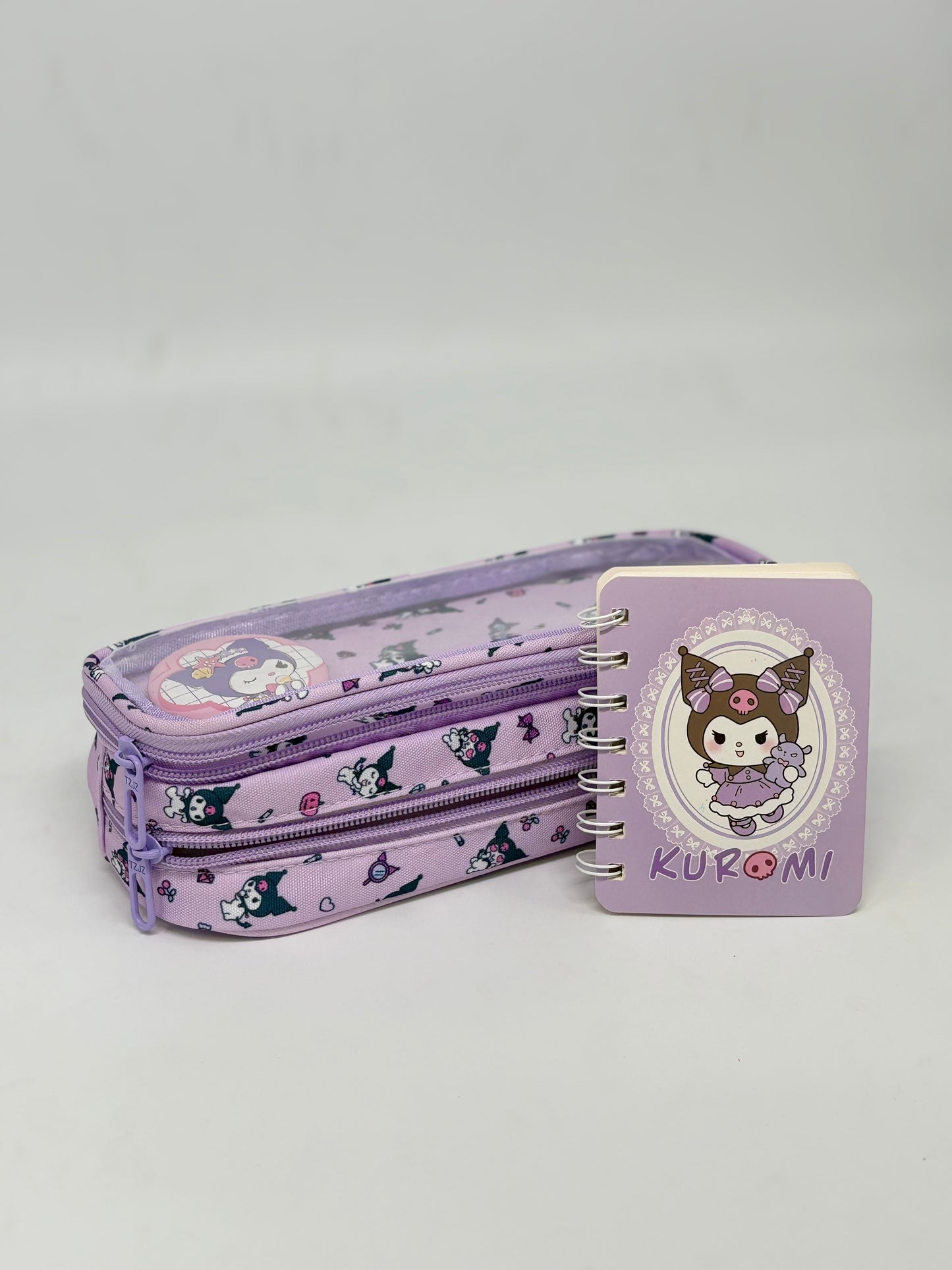 Kuromi Soft Pencil Pouch with Mini Dairy and Kuromi tag