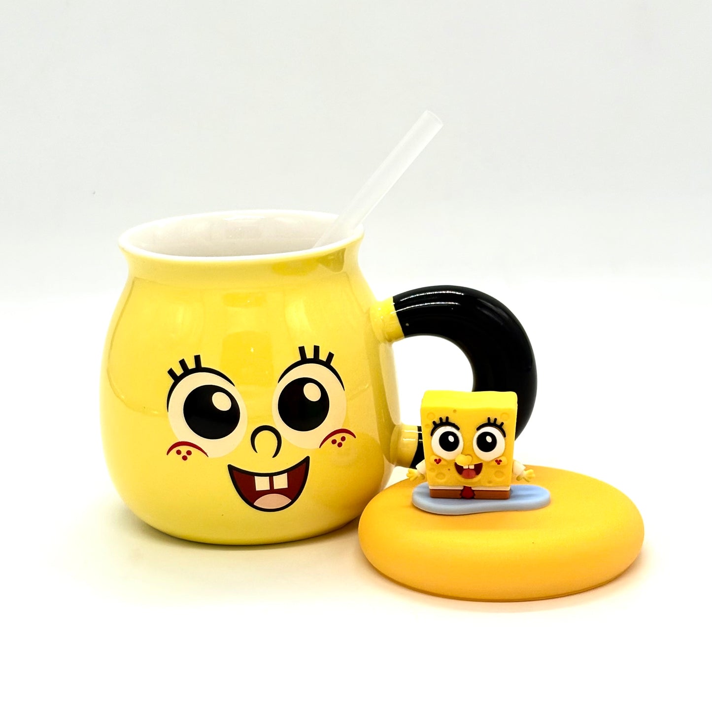 SpongeBob SquarePants Ceramic Mug with Character Topper and Straw