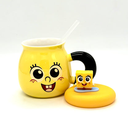 SpongeBob SquarePants Ceramic Mug with Character Topper and Straw