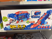 Dinosaur Deformation Truck Car Storage Playset with 2 Alloy Racing Cars