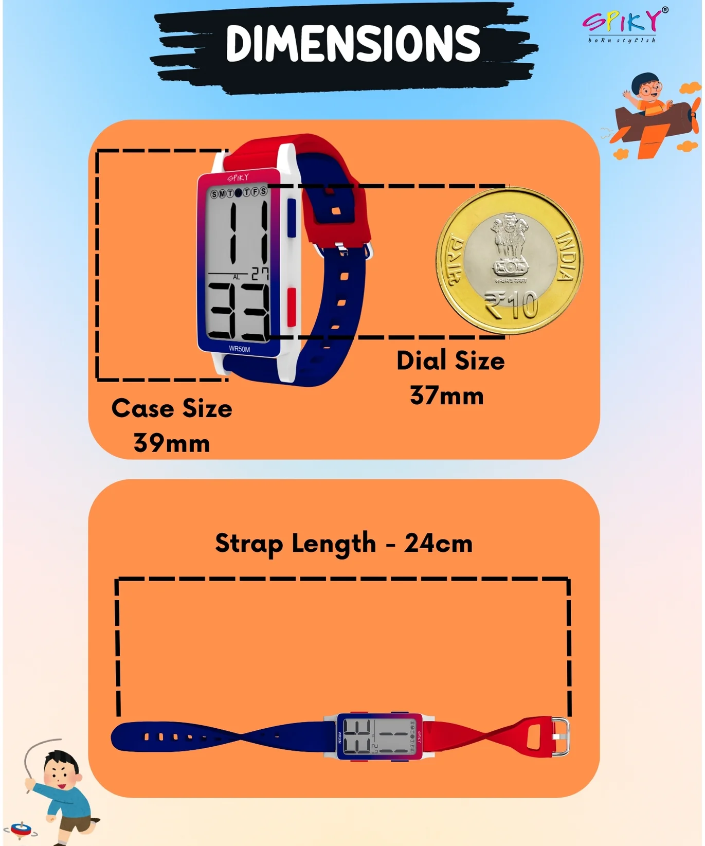 Spiky Spkeva44 Digital Sports Watch for Kids