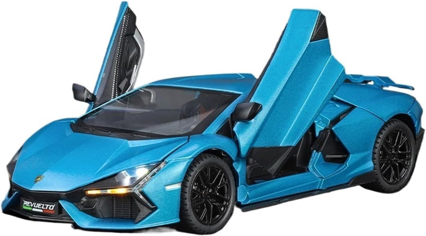 Diecast 1:24 Scale Alloy Sports Car Model with Scissor Doors, Smoke Effect, Lights & Sound