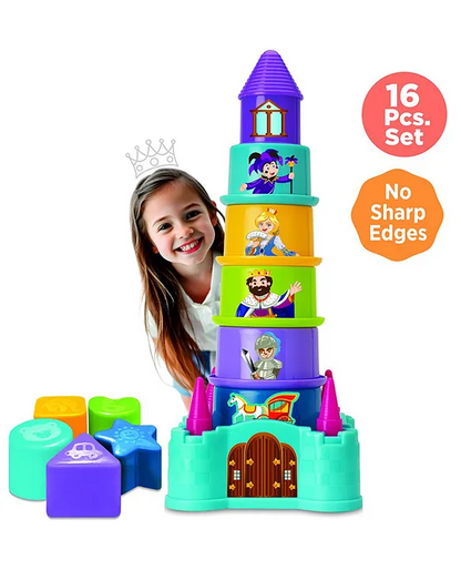 Toymate Castle Kingdom 3-In-1 Stack,Build And Sort Toy Set