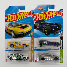 Hot Wheels 1:64 Die-Cast Set of 4 - Cupra e-Racer, 95 Mazda RX-7 Drift, Track Dwagon, HW50 Concept