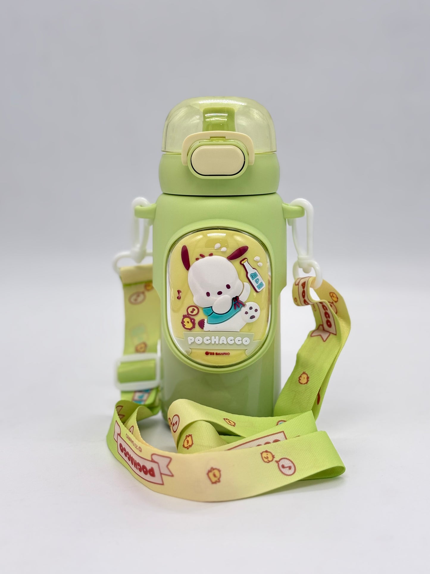 Pochacco Kids Straw Water Bottle 460ml with Strap