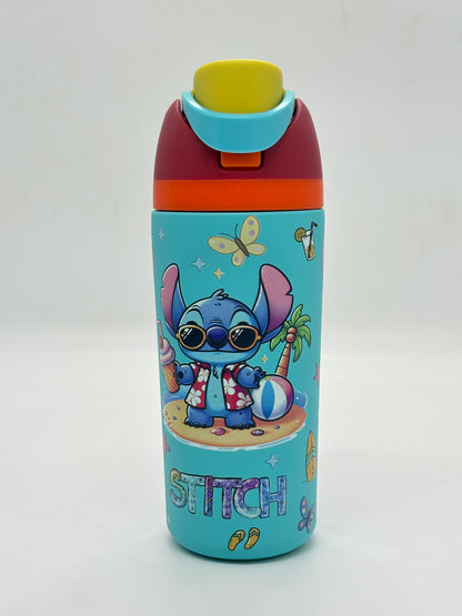 Cartoon Character Insulated Water Bottle 700ml with Push-Button Lid