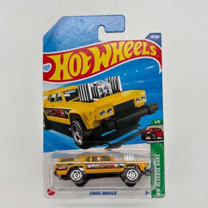 Hot Wheels 1:64 Die-Cast Set of 4 - 19 Chevy Silverado Trail Boss LT, 96 Dodge Viper GTS, Cruise Bruiser, Honda Motocompo