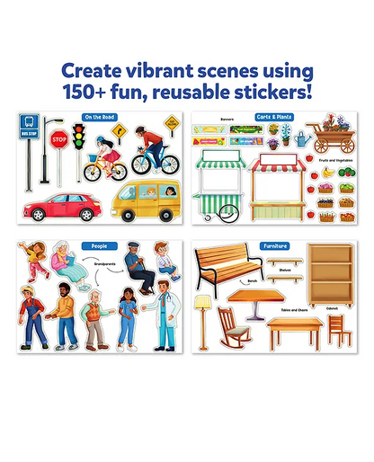 Skillmatics Sticker Stories Creative Activity Kit, 150+ Reusable Stickers