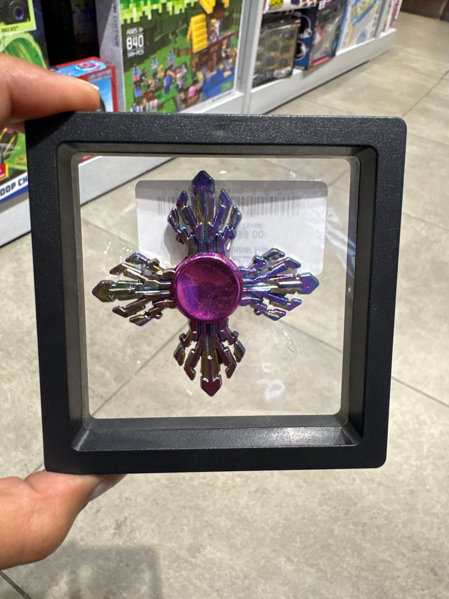Metal Fancy Fidget Spinner Premium Rainbow Chrome Spinner in Display Box
